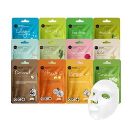 Celavi Cosmetics Mascarilla Facial Celavi Essence, Cuidado De La Piel Coreano, Hidratante, Paquete De 12 Unidades, Set B                              