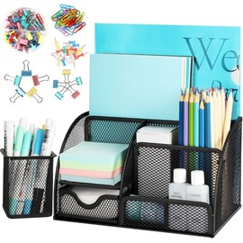 LABUK Desk Organizer Caddy and Accessories with 6 Compartments 84 Accessories