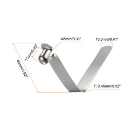 HARFINGTON 12pcs Single Button Kayak Paddle Snap Spring Clip 49x11mm 65Mn Spring Steel V-Shaped Hollow Lift Telescopic Locking Tube Pole Clips for Tent Umbrella Camping