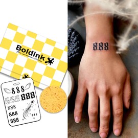 Boldink Semi-permanent tattoos, realistic fake tattoos, last 7-15 days, waterproof non-reflective temporary tattoo stickers, cruelty-free, uniquely designed exquisite packaging（Number 8）