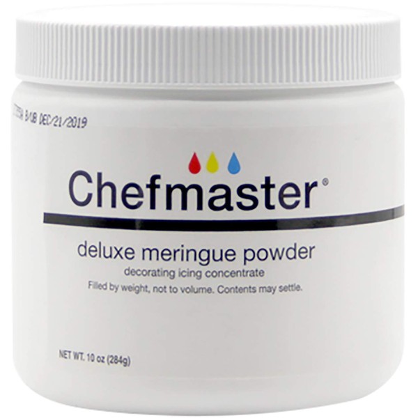 Chefmaster Deluxe Meringue Powder for Baking & Decorating, Kosher Meringue Powder for Buttercream, Royal Icing, Meringue Toppings, Meringue Cookies, and more! 10 oz. Ready to Use Meringue Mix