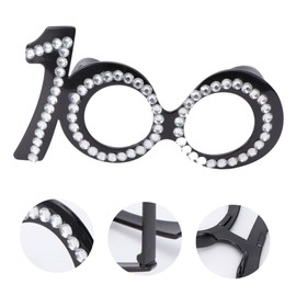 ABOOFAN 4 Pcs Birthday Party Decorations Oversized Red Glasses Numbers Novelty Eyewear for Wedding Anniversary