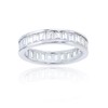Sterling Silver 2x3mm Emerald Cut Cubic Zirconia Channel Set Eternity