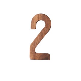 3.15inch House Numbers Mailbox Numbers Wood 3D 0-9 Waterproof Numbers for Outside Black Walnut Number for Door, Garbage Bins, Address Number (2)