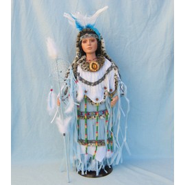 Kinnex Collections 28" Collectible Native American (Indian) Porcelain Doll - Blue Bird-D28677