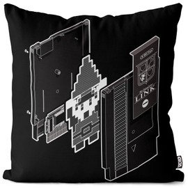 VOID Adventure of Link Cushion Cover Polyester Waterproof Outdoor Indoor Classic Gamer Switch SNES 8-Bit, Colour: Black, Cushion Size: 60 x 60 cm