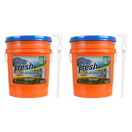 Ultra Fresh 6X Platinum 5 Gallon Laundry Detergent Liquid for All Machine Types with Easy Dispensing Pump, Up to 640 Loads, Original Blue (2 Pack)