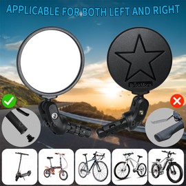 BriskMore, Specchietti retrovisori convessi neri, 2 pezzi, regolabili, per manubrio della bicicletta da strada, montagna, scooter