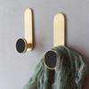 2Pcs Towel Hook Brass Clothes Coat Robe Hanger for Bathroom