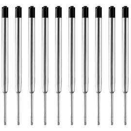 MengRan 3.9'' Ballpoint Ink Pen Refills,1mm Medium Tip,Compatible with Parker Pen Refill,Pack of 10 (Black Ink)