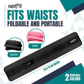NexFit Exercise Hip Thrust Belt – Adjustable Hip Thrust Band, Slip-Resistant Glute Trainer for Dumbbells, Kettlebells & Plates | Universal Fit 23.5"-60" Waist, Durable for Gym, Home, & Travel Workouts