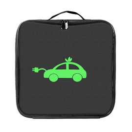 Kiuiom Charging Cable Bag, Electric Car, Non-Slip, Storage Bag for EV Charging Cable, Jumper Cable Bag, Boot & Charging Cable Organiser, Cable Bag for E-Car Bag Boot, black