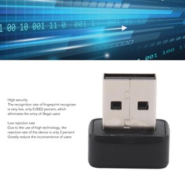 Focket Mini USB 360° Fingerprint Reader, Fast Recognition, Up to 10 Fingerprints, High Security, Low Rejection Rate, Capacitive Sensor, for 10/11 Systems