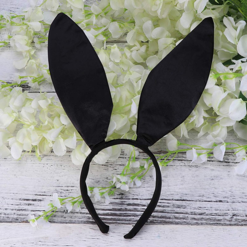 FRCOLOR Bunny Ears Headband Black Rabbit Ear Hair Hoop Bunny