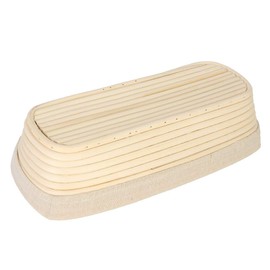 12 inch Oblong Oval Banneton Bread Proofing Basket, Brotform Bread Dough Proofing Rattan Basket +Liner Combo Set