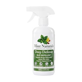 Natural Bug Repellent Spray - USDA Organic Peppermint Oil - Indoor and Outdoor Bug Deterrent for Home & Office - Non-Toxic & Plant Based, 16 oz - Made in USA by Mint Naturals