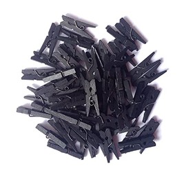 DIY Wooden Pins for Scrapbooking Wood Crafts, Mini Clothespins 100 Per Pack 1" Black