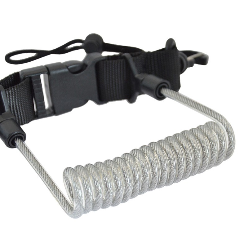 Spiral Coil Cable Anti-lost Camera Flashlights Safety Leash for Diving
