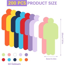 APOMOONS 200 Pieces Colourful Presentation Cards Set, Human, 10 Colours, Presentation Cards, Index Cards for Labelling, for Office, School, Presentation, Presentation, Teacher Supplies (12 x 8 cm)