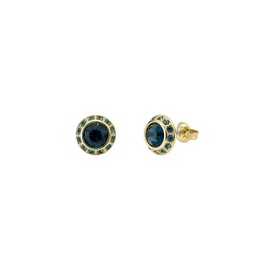 Ted Baker London Soletia Solitaire Sparkle Crystal Stud Earrings For Women (Gold/Dark Blue Crystal)