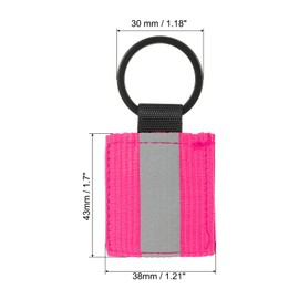PATIKIL Reflective Keychain Tags, 4 Pack Reflective Zipper Pulls Nylon Keychain High Visibility Reflectors Tags for Backpack Pendant Dog Collar, Pink