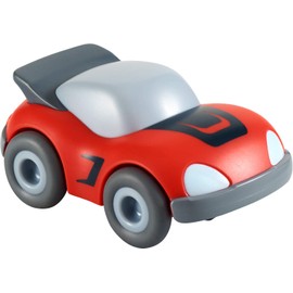 HABA Kullerbü 304711 Red Sports Car, Accessories for All Kullerbü Railways, with Swing Motor, from 2 Years