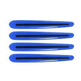 X AUTOHAUX 4 Pcs Car Side Door Handle Bowl Cover Reflective Strips Blue Black