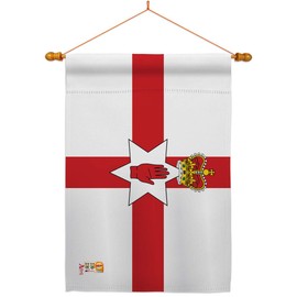 Americana Home & Garden HS140113-BO-03 Ireland-Northern World Nationality Decorative Vertical House Flag Set, 28"x 40" w/Flagpole, Multi-Color