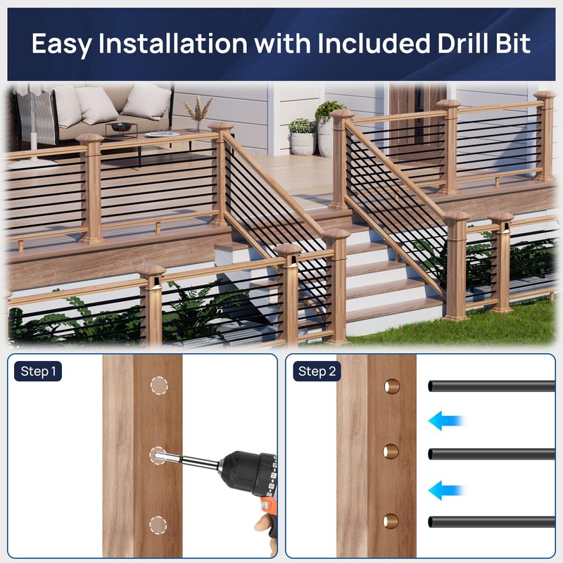 7 Pack 4.7 FT x 3/4 inch Aluminum Deck Balusters
