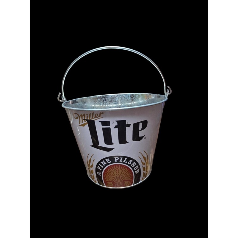Miller Lite Brand Logo; 1.25 US Gallons "Beer Bucket" Galvanized