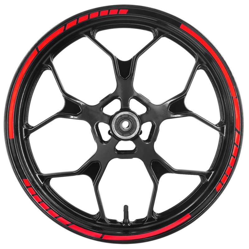 Area1 Motorcycle Scooter Wheel Rim Sticker 15-25 Inch Red Set
