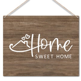 Home Sweet Home Wall Decor, Wooden Hanging Plaque Sign, Housewarming Gifts for Friends Coworker, Wood Sign for Front Door Decorations Hanging, Wall Hanging Plaque Decor for Porch -Mu16