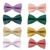 YEHMAN Men's Plain Bow Tie with Square Handkerchief in Gift