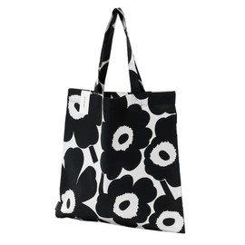 Marimekko 067572 Women's Tote Bag, A4 Size, Fabric Bag, Pieni Unikko Black x White, 190, Height 16.9 inches (43 cm), Width 16.5 inches (42 cm)