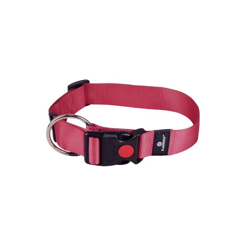 Flamingo Halsband für Hund Ziggi kirschrot XL - 55-75cm 40mm