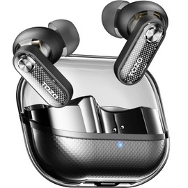 TOZO Crystal Pods Hybrid Active Noise Cancelling Wireless Earbuds, 10mm Drivers Deep Bass, 4 Mics Smart ENC AI Calls, Real-Time AI Translation, 32 EQ via App, Bluetooth 5.4, Crystal Design