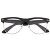 Classic Half Frame Full Brow Clear Lens Sunglasses Vintage Black