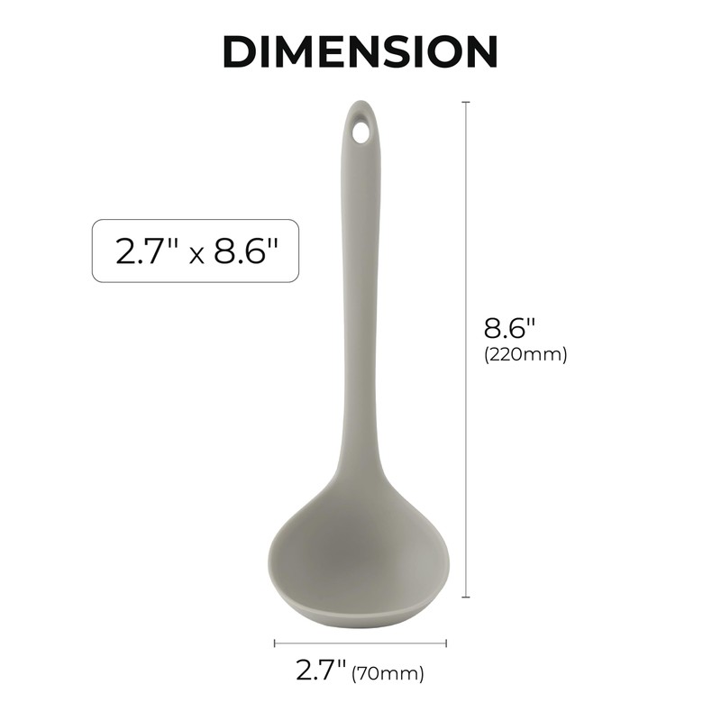 FIRGI Platinum Silicone Cooking Ladle for Baking, Scraping & Mixing,