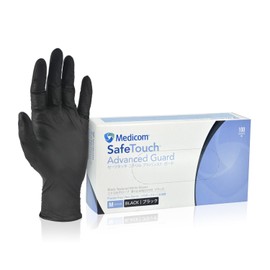 Medicom Nitrile Premium Gloves 100-Pieces, Medium, Black