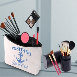 Amalfi Coast Cosmetic Bag Positano Yacht Club 1975 Cosmetic Bag Italy Positano Makeup Bag Italy Sailing Gift, Positano Yacht B