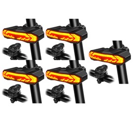 USUPERINK 5PK Ebike Turn Signal Kit, Blinkers for Electric Bike, Bike Tail Light with Turn Signals Wireless Remote Control Waterproof Bicycle Rear Light Back USB Rechargeable Fits on Any Road Bicycle