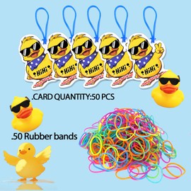 You've Been Ducked, Duck Tags,50Set Duck Ducking Game Card, Duck Tags with Hole and Rubber Bands, Little Yellow Duck Design （Mr. Duck）