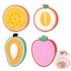 LAKJUOZ 4 Piece Bath Sponge Set Fruit Shape Kids Baby