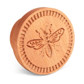 Wood Cookie Stamp 2.5 Inch Wooden Cookie Mold Carved Wooden Cookie Press Mold Pressed Biscuit Mold Maveite 3D Wooden Baking Mould Embossing Craft Decorating Baking Tool (Honeybee)