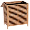 Bamboo Laundry Hamper with Lid, Removable Bag, Slatted Ventilation Design,