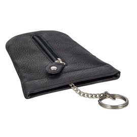 Key Case Leather Key Bag Key Case Key Folder Key Bag Key Bell Black Purse Purse Key Change Men Women Zip, brown, Compact