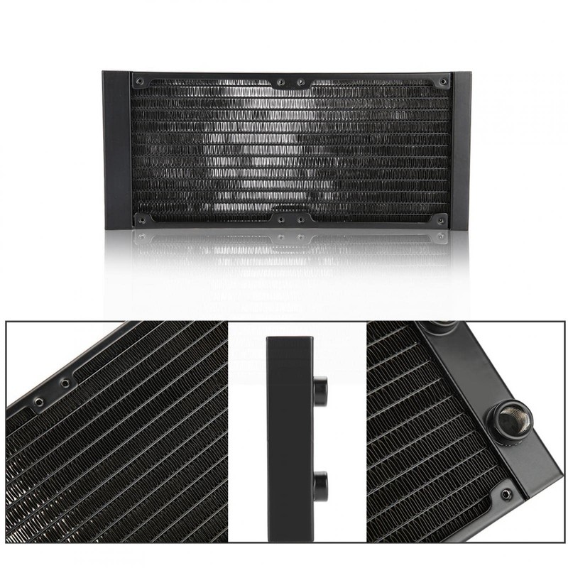 Joyzan 12 Tube 240mm Aluminium G1/4 Thread Water Cooling Radiator,