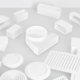 KOTARBAU® Deflection Piece 90° for Ventilation Duct 204 x 60 mm Plastic Transition Piece Diameter 150 mm White Duct Connector Duct Elbow Exhaust Air Supply Air Duct Connector for Flat Duct Round