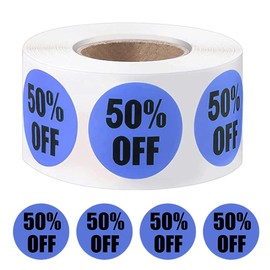 LuLiyLdJ 1 Roll of Promotional Labels, Price Labeler, Discount Sales Stickers 50%
