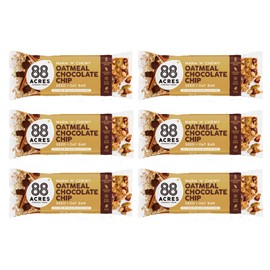 88 Acres Granola Bars | Oatmeal Chip | Gluten Free, Nut-Free Oat and Seed Granola Bar | Vegan & Always Non GMO | 6 Pack